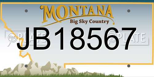 JB18567 Montana License Plate