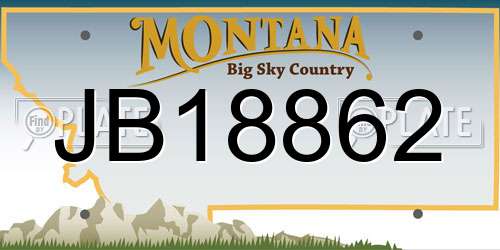JB18862 Montana License Plate