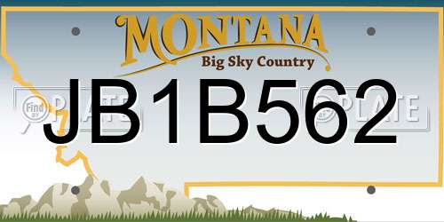 JB1B562 Montana License Plate