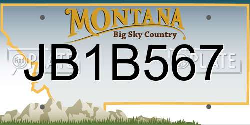 JB1B567 Montana License Plate