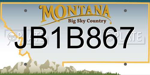 JB1B867 Montana License Plate