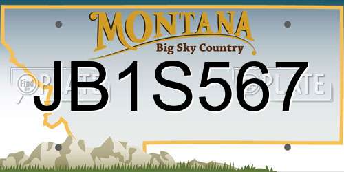 JB1S567 Montana License Plate