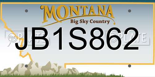 JB1S862 Montana License Plate