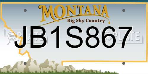 JB1S867 Montana License Plate