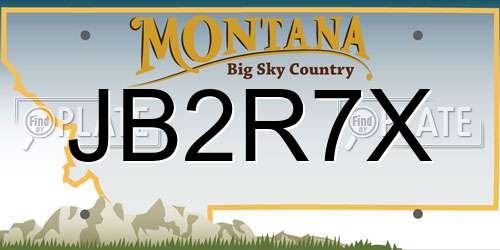 JB2R7X Montana License Plate