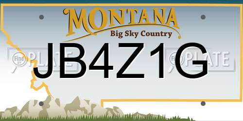JB4Z1G Montana License Plate