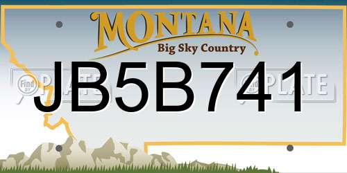 JB5B741 Montana License Plate