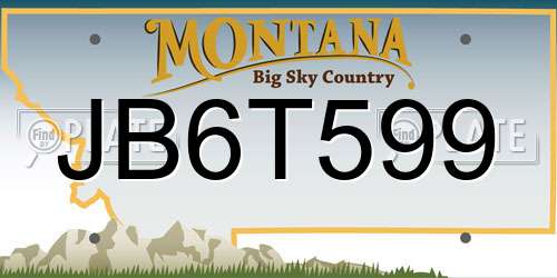 JB6T599 Montana License Plate