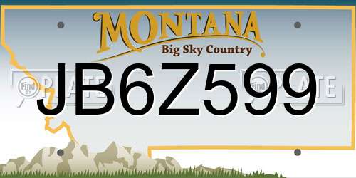 JB6Z599 Montana License Plate