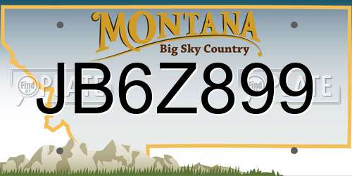 JB6Z899 Montana License Plate