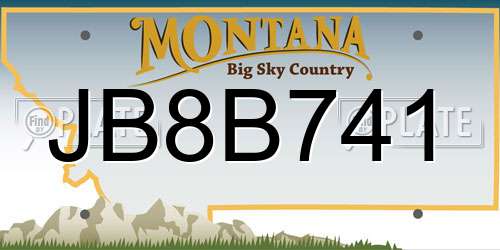 JB8B741 Montana License Plate