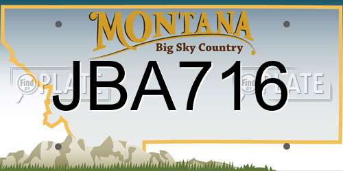 JBA716 Montana License Plate