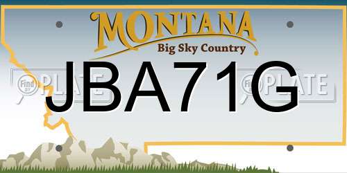 JBA71G Montana License Plate