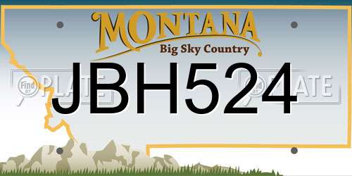 JBH524 Montana License Plate