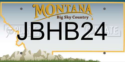 JBHB24 Montana License Plate