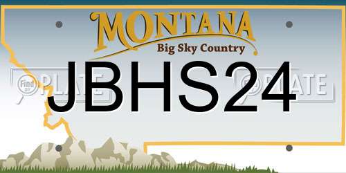 JBHS24 Montana License Plate