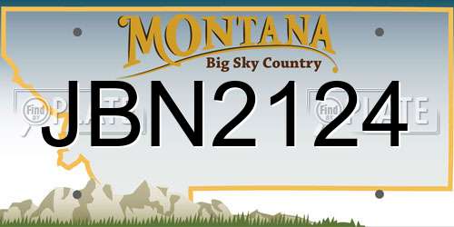 JBN2124 Montana License Plate
