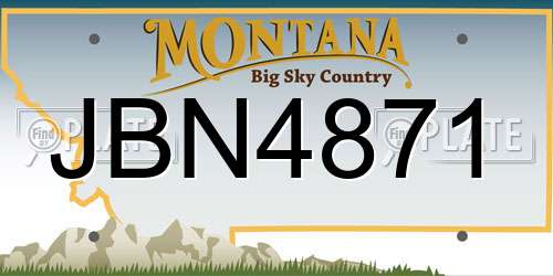 JBN4871 Montana License Plate