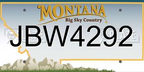 JBW4292 Montana License Plate