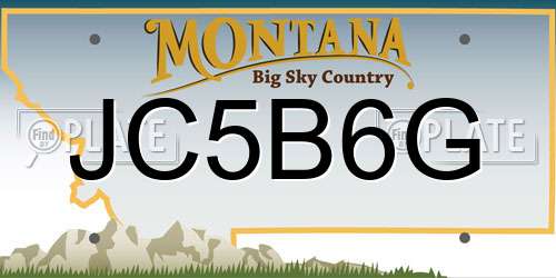 JC5B6G Montana License Plate