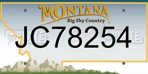 JC78254 Montana License Plate