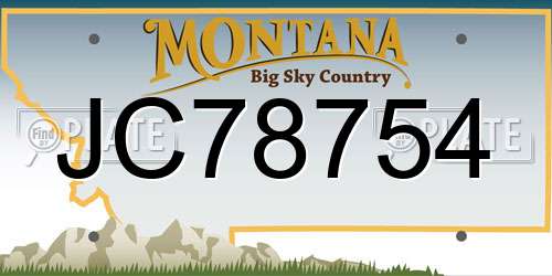 JC78754 Montana License Plate