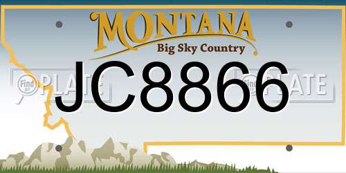 JC8866 Montana License Plate