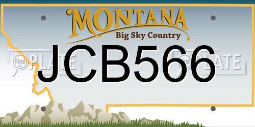 JCB566 Montana License Plate