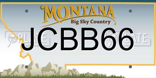 JCBB66 Montana License Plate