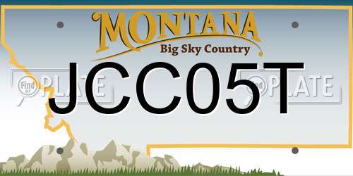 JCC05T Montana License Plate