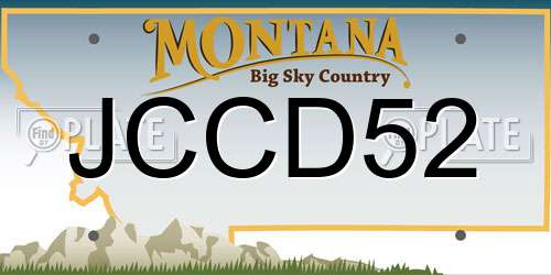JCCD52 Montana License Plate