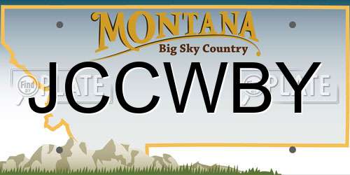 JCCWBY Montana License Plate