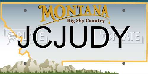 JCJUDY Montana License Plate