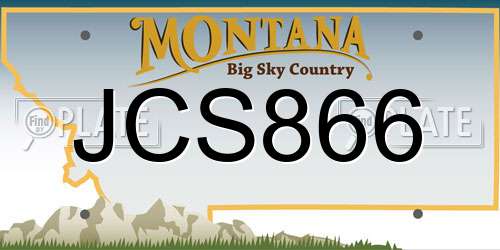 JCS866 Montana License Plate