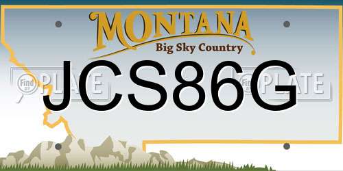JCS86G Montana License Plate