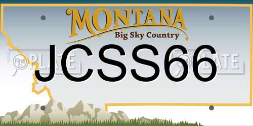 JCSS66 Montana License Plate