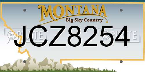JCZ8254 Montana License Plate
