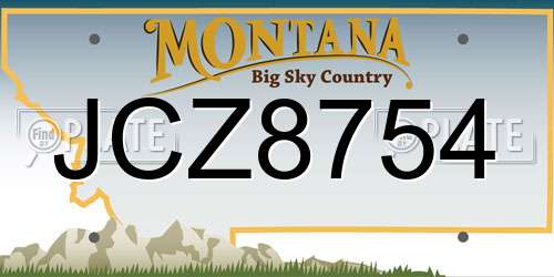 JCZ8754 Montana License Plate