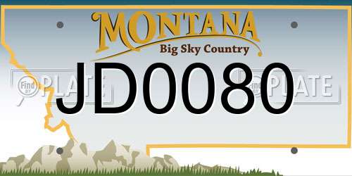 JD0080 Montana License Plate