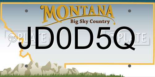 JD0D5Q Montana License Plate