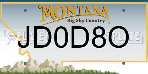 JD0D8O Montana License Plate