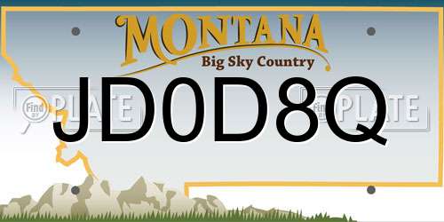 JD0D8Q Montana License Plate