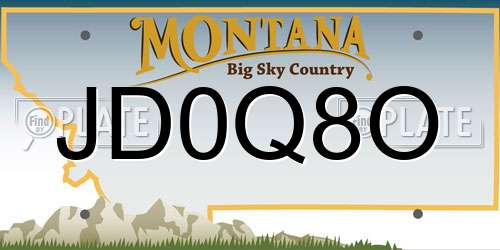 JD0Q8O Montana License Plate