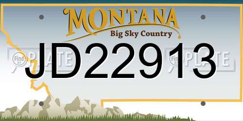 JD22913 Montana License Plate