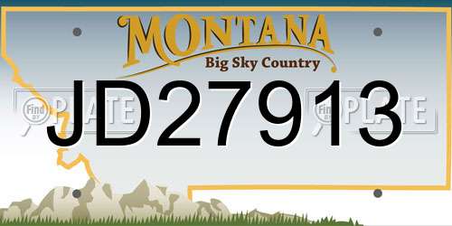 JD27913 Montana License Plate