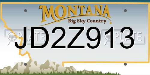 JD2Z913 Montana License Plate