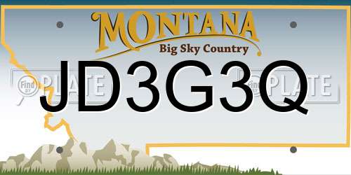 JD3G3Q Montana License Plate
