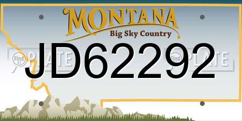 JD62292 Montana License Plate