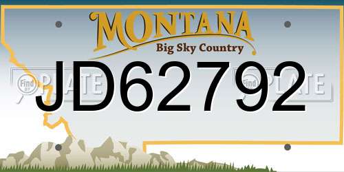 JD62792 Montana License Plate
