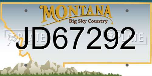 JD67292 Montana License Plate